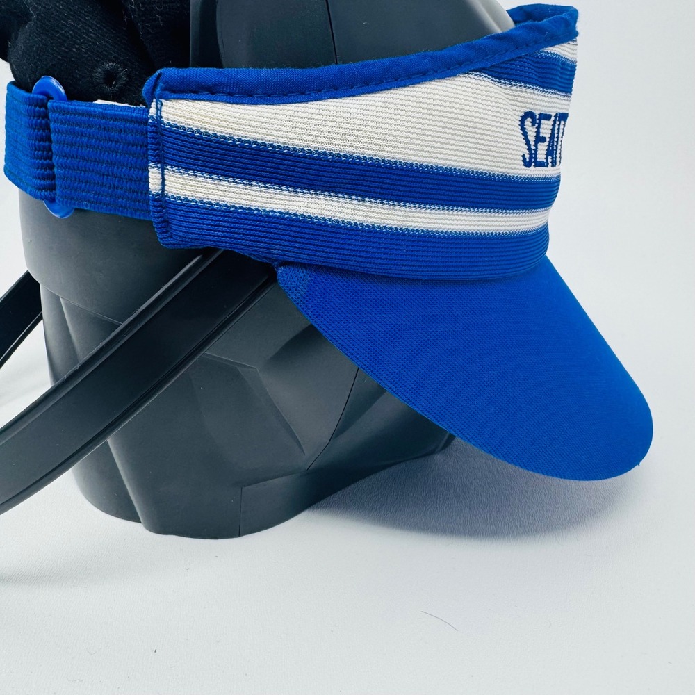 VTG Seattle Mariners Visor Blue White Striped Embroidered‎ Adjustable TWINS S M - Picture 5 of 10